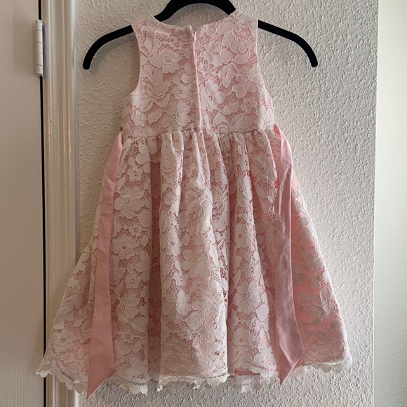 Pink dress Elegant Pink Lace Kids Dress T5 - Picture 2 of 9